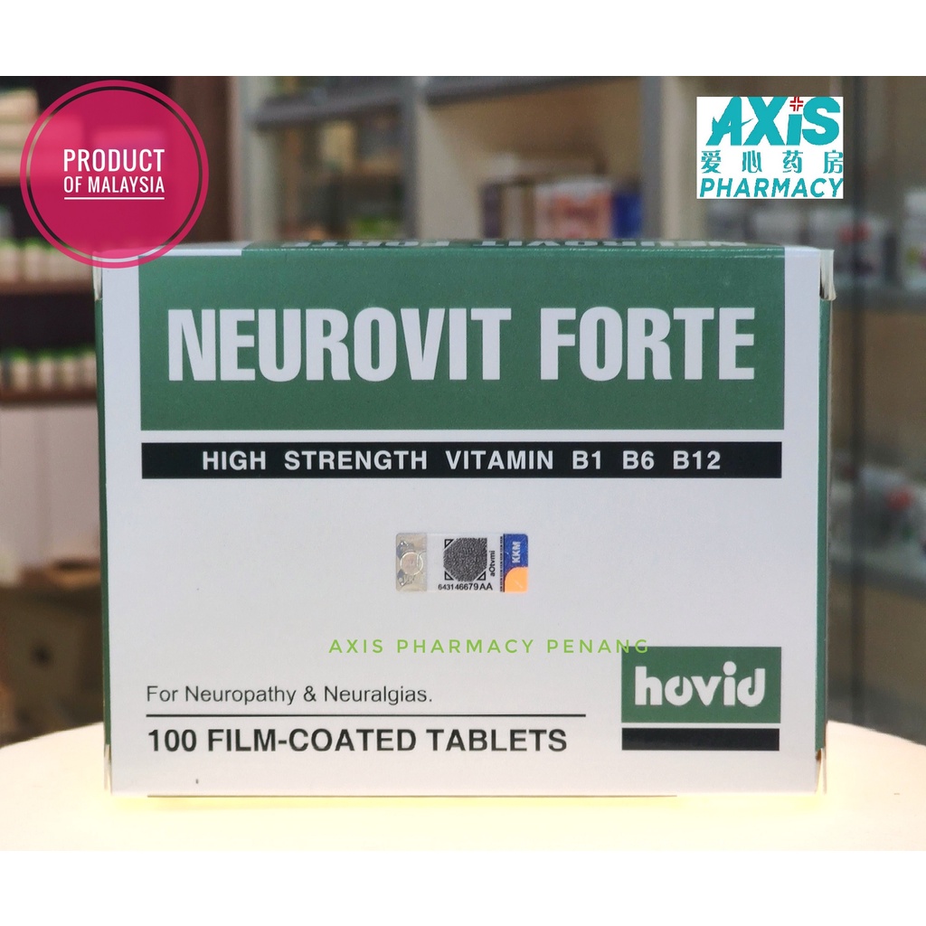 NEUROVIT FORTE 100 TABLETS (EXP 08/2024) HIGH STRENGTH VITAMIN B1 B6
