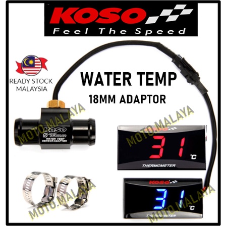 Koso Water Meter Motorcycle Temperature Temp Gauge Thermometer Sensor ...