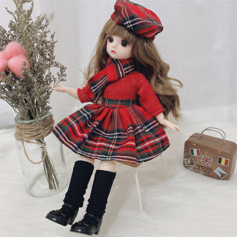 30 Cm 1 6 BJD Doll Winter Dress Set 21 Movable Joint Makeup Cute Girl Brown Eyes Doll with Fashionable New Skirt DIY Toy Gift Shopee Singapore