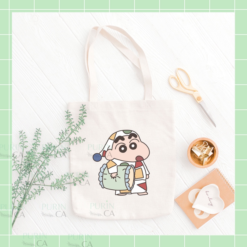 Cute Crayon Shinchan Cartoon Canvas Tote bag | Shopee Singapore