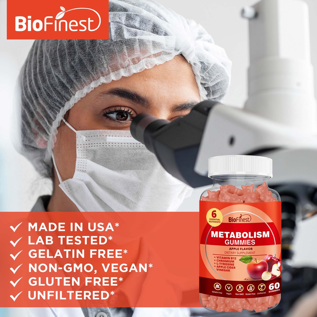 Biofinest Metabolism Gummy Supplement Apple Cider Vinegar Vitamin B