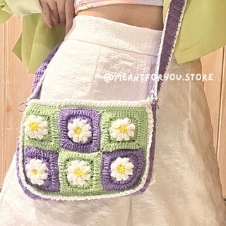  Crochet Tote Bag Aesthetic Y2K Underarm Bag Grunge