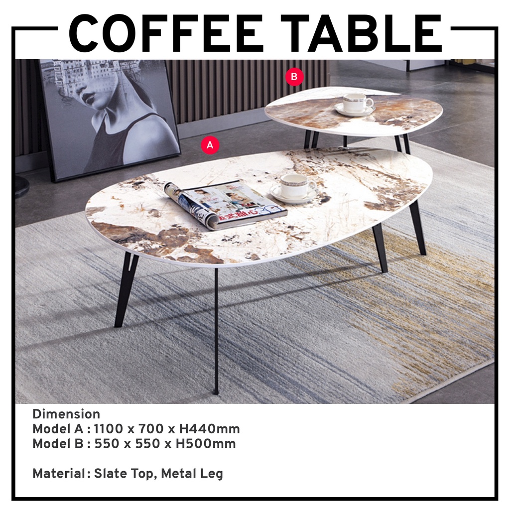 Coffee Table Living Hall Table Oval Coffee Table Slate Top Coffee table