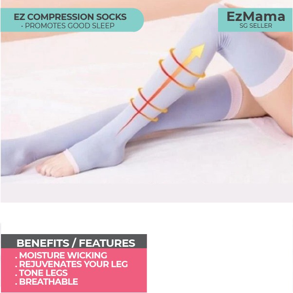 🇸🇬 EzMama EZ Maternity Overnight Pregnancy Compression Socks Shopee