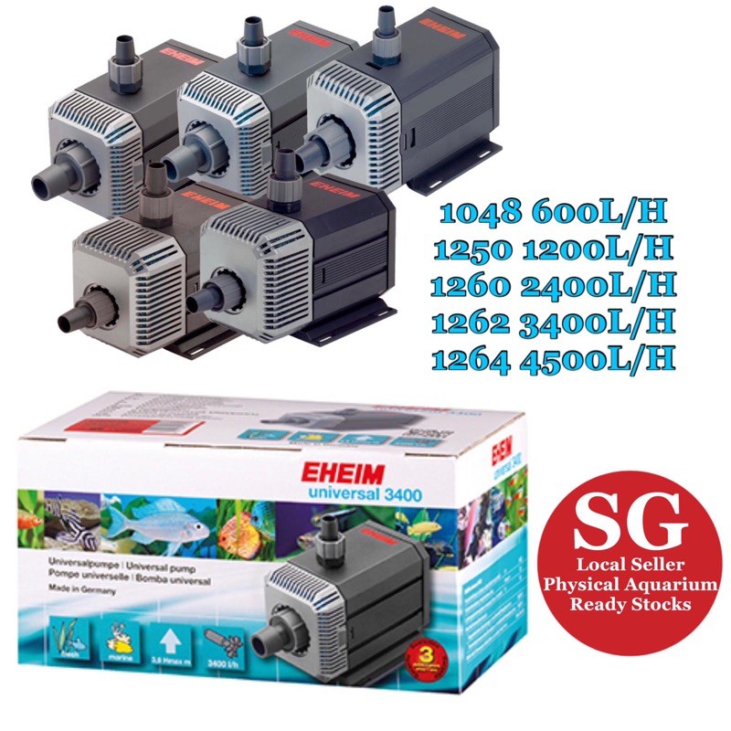 2400 3400 4500 1260 1262 1264 Description from Eheim: EHEIM universal pumps  offer large performance spectrum and a wide