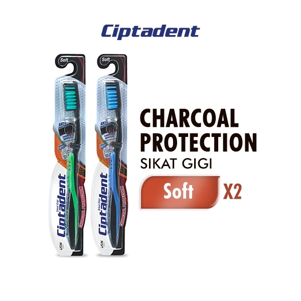 Ciptadent Toothbrush Charcoal Protection x2