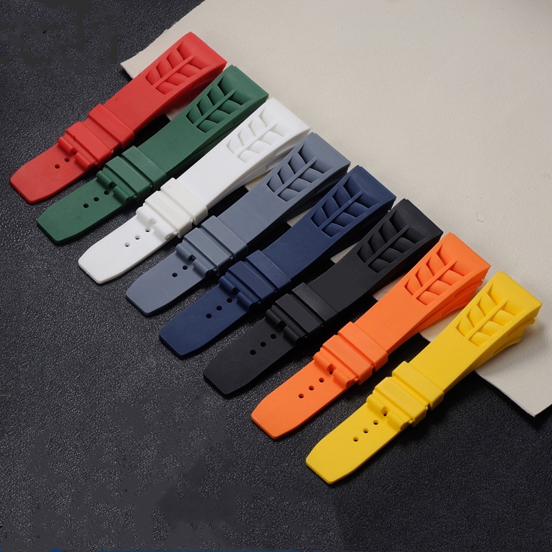 Top quality 25mm Natural Rubber Watchband Replace for Richard