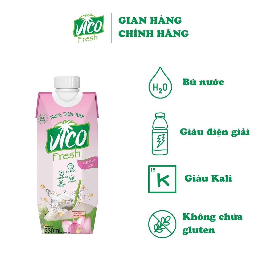 Acp Vico Fresh Coconut Water - 1 Box of Lotus Flavored Coconut Water ...