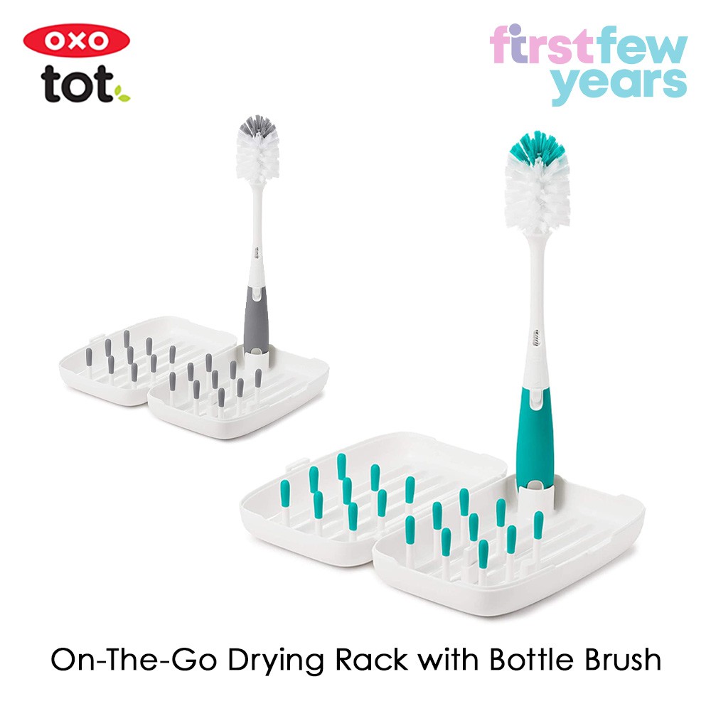 OXO TOT On The Go Drying Rack with Bottle Brush Shopee Singapore
