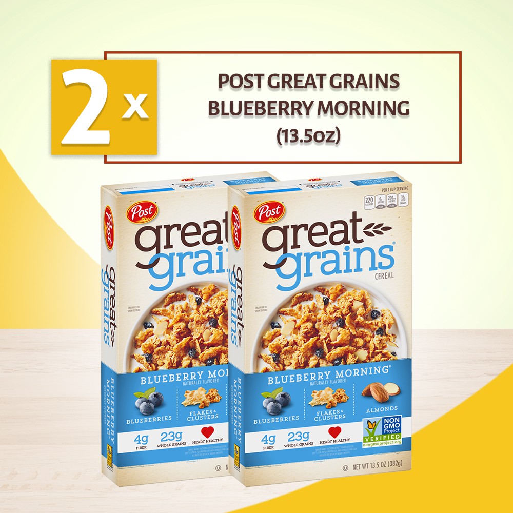 [Bundle of 2] Post Great Grains Cereal Blueberry Morning 382g