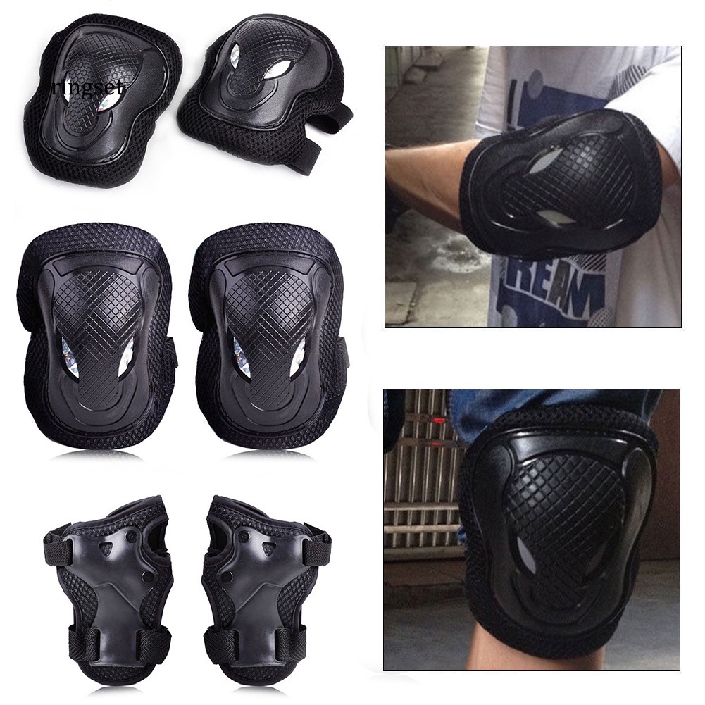 RNSE 6Pcs Elbow Knee Wrist Pads Sports Skating Rollerblading Protective