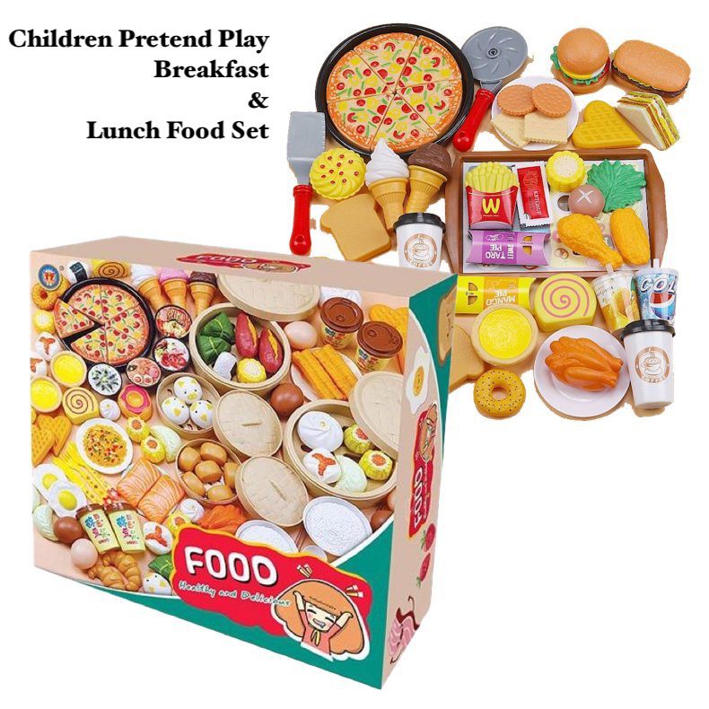 Kids 56pcs Pretend Play Breakfast Food Set 88pcs Children Toys