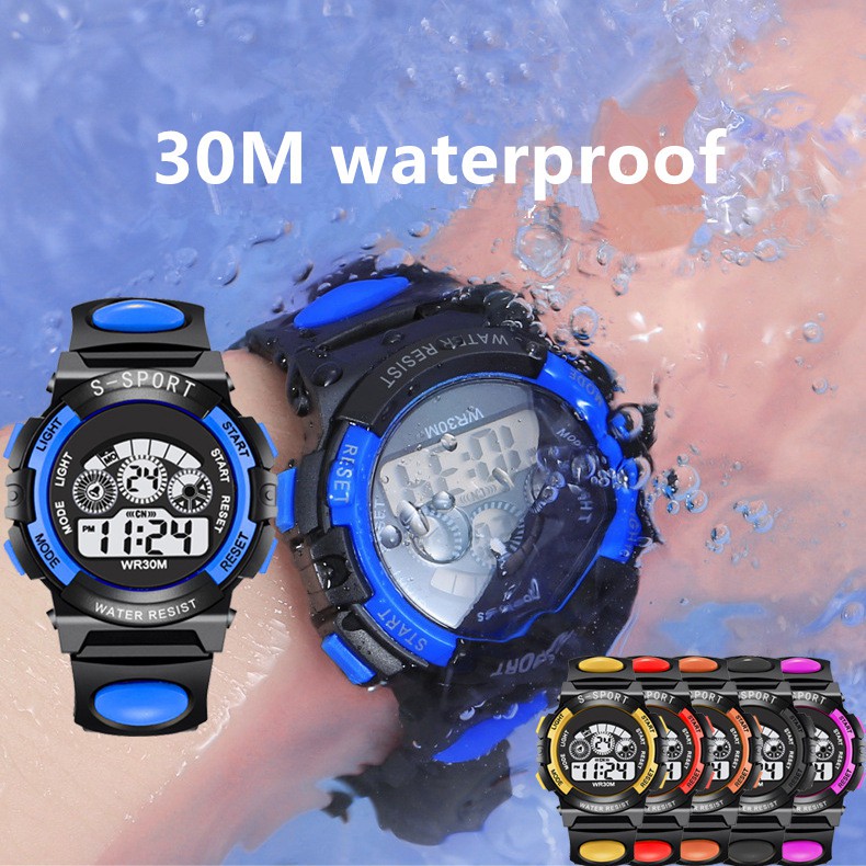 Boys Gift Waterproof Children Watch Boys Girls LED Digital