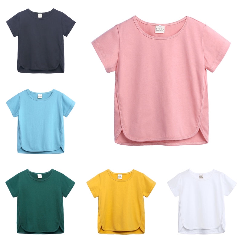 Girls solid color online shirts