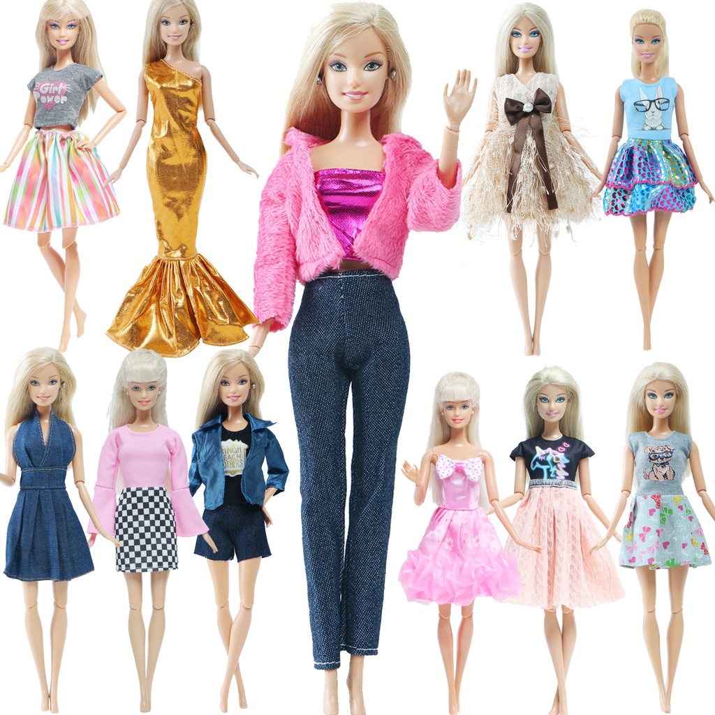 Clothes for Barbie Doll Daily Casual Outfits Pants T-shirt Skirts Mini ...