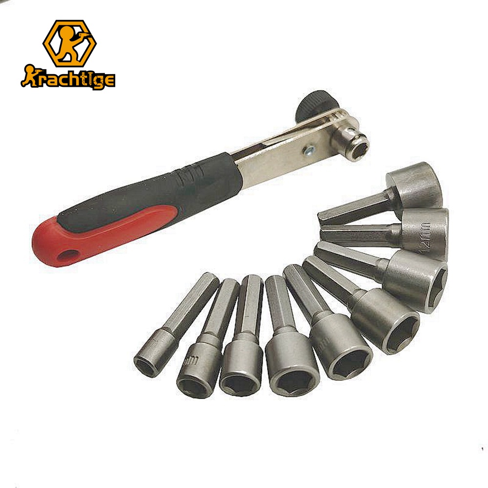 Krachtige 10 In 1 Ratchet Wrench Socket Hand Tool Set for Motorcycle ...