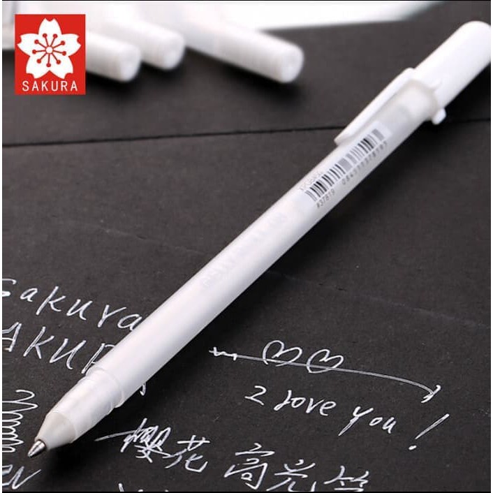 Sakura Gelly Roll White Gel Pen (Medium 0.8) / White pen / white gel ...