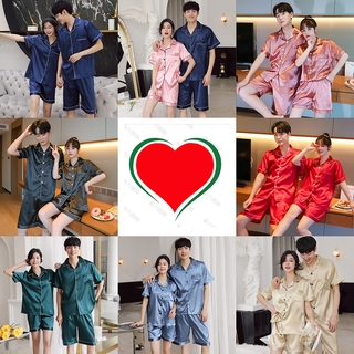 Couple Ice Silk Pajamas Set Lovers Wedding Sleepwear Women Sexy