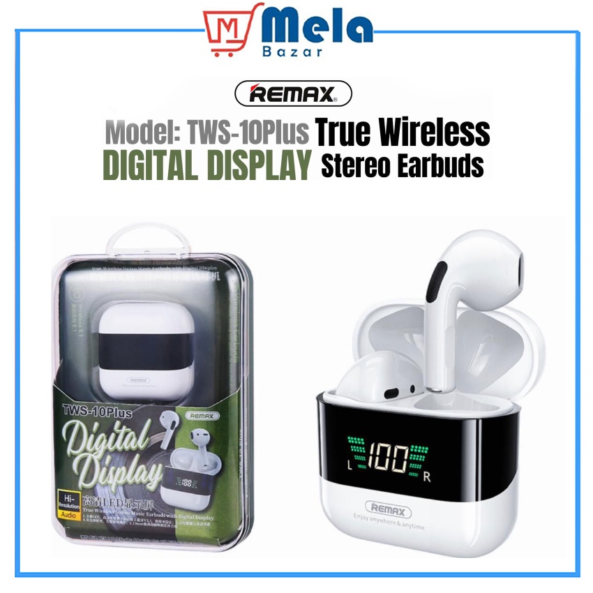 REMAX TWS-10Plus True Wireless Stereo Earbuds (Digital Display Charging ...