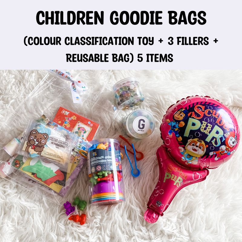 Prepacked Children Goodie Bags For PreSchool Birthday Party Celebration, Kids Party Favors