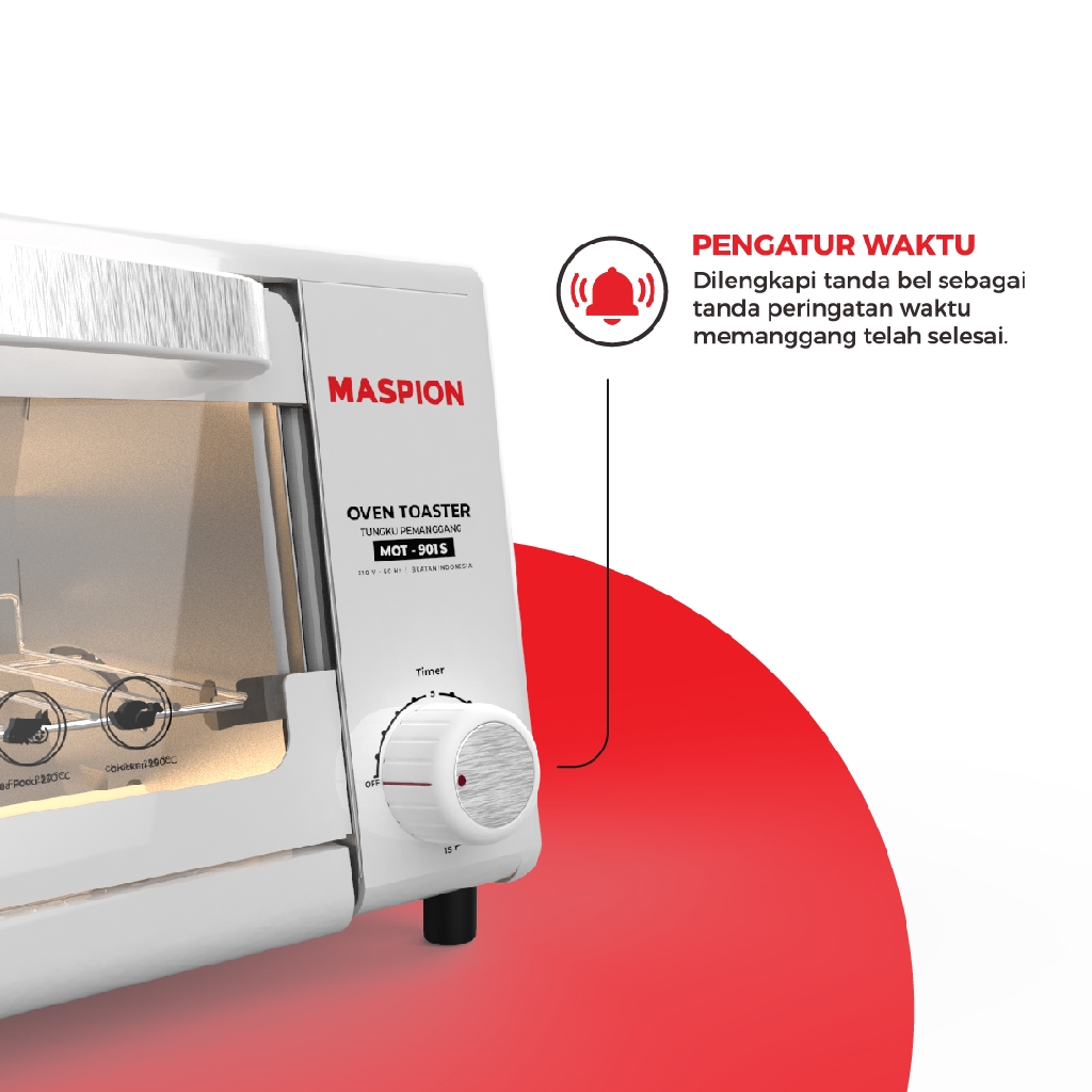 Maspion Oven Toaster Tungku Pemanggang 9 Liter MOT-901 S - Gambar 3