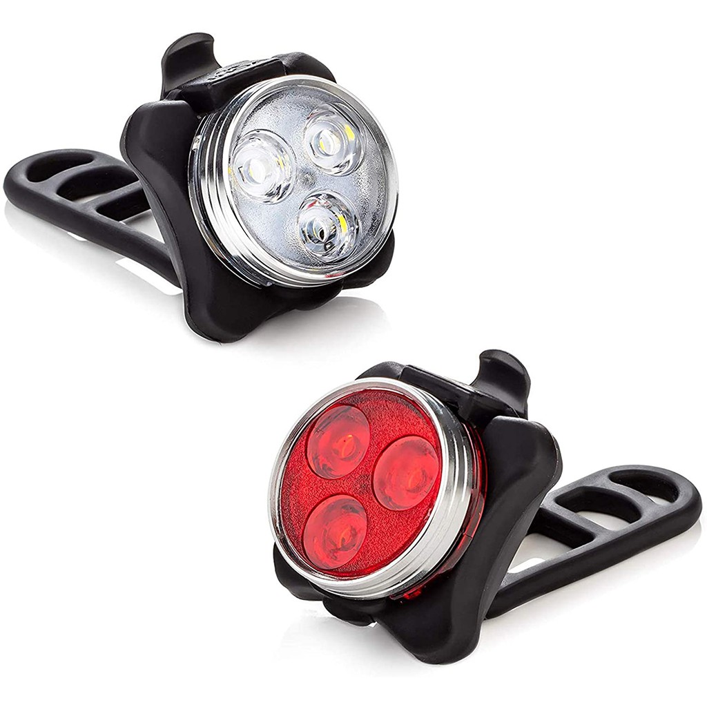 SGBIKE USB Rechargeable LED Bike Light Set Powerful Bicycle Front Headlight and Rear Back Taillight 4 Light Modes Shopee Singapore
