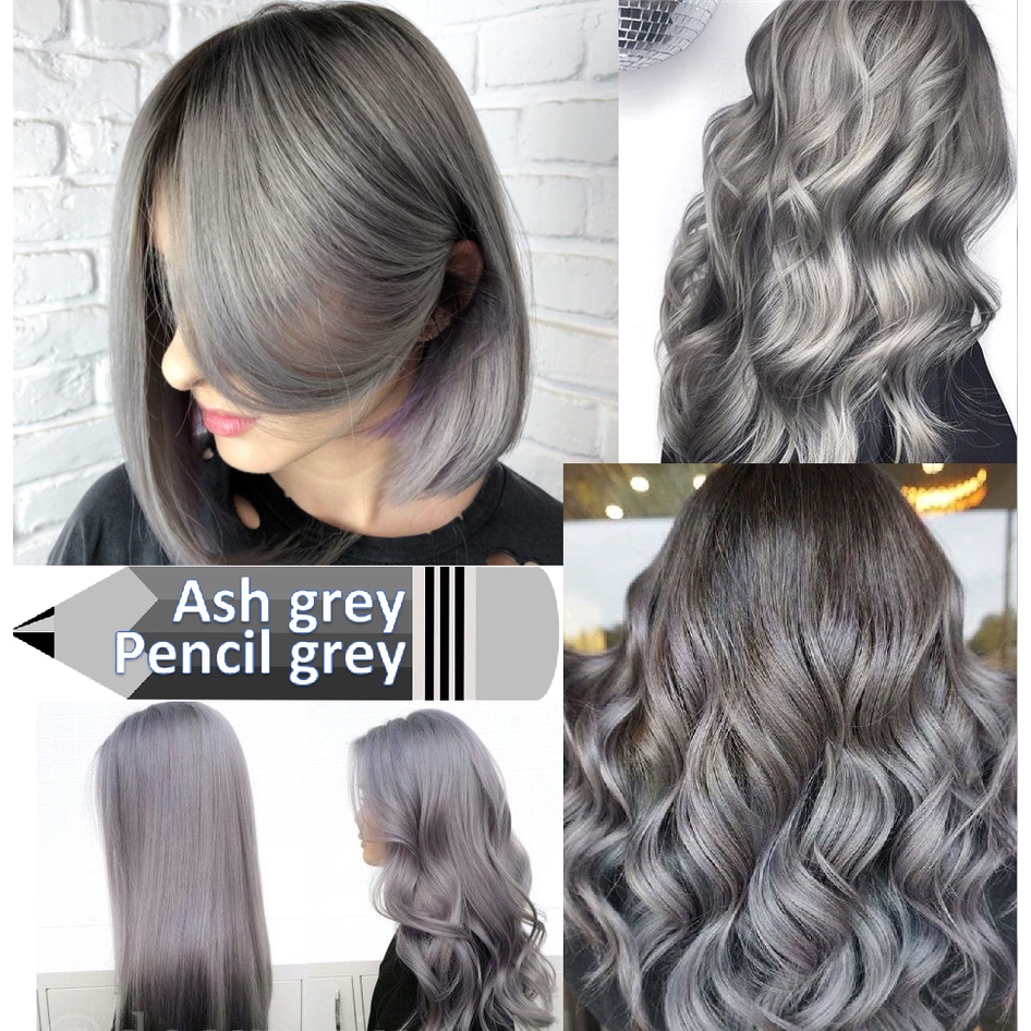 Saloon Professional Hair Color Dye Cream 90ml / ash grey / violet ...