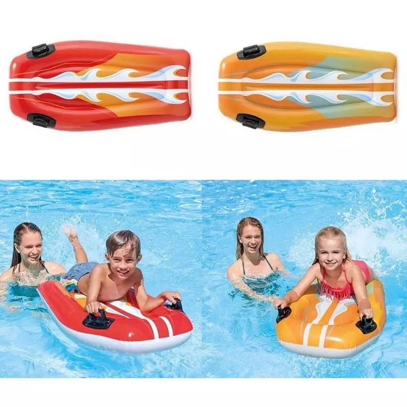 INTEX Floating Surfboard Swimming Pool Water Board ( 112cm x 62cm ) For ...