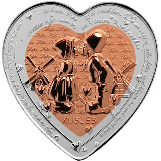 2019 Fiji Celebrating Love - Leiothrix 1 Dollar Heart-shaped