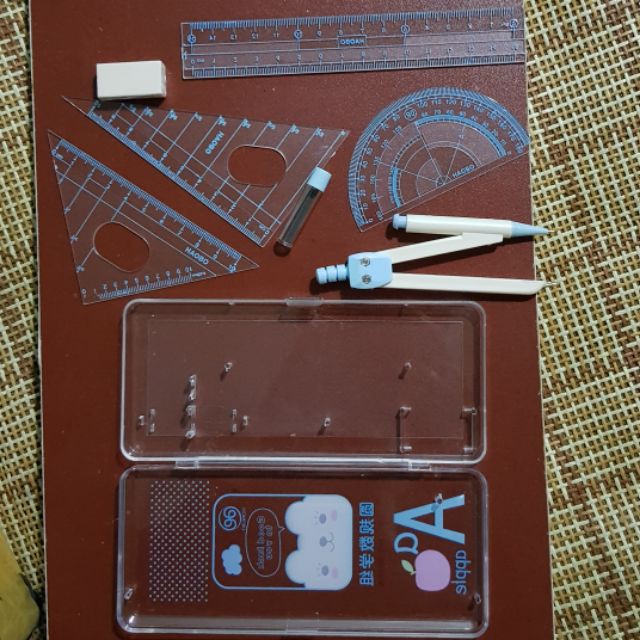 Ruler, compass, eke, protractor set (student ruler set) | Shopee Singapore