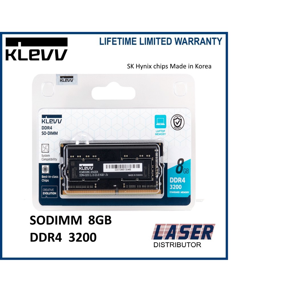 KLEVV DDR4 3200 SO-DIMM Memory Shopee Singapore