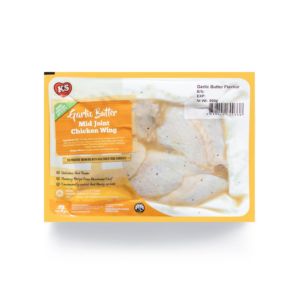 Photo inspiration: Fresh Look at Ks Garlic Butter Mid Joint Chicken Wing Frozen Thawed 500G
