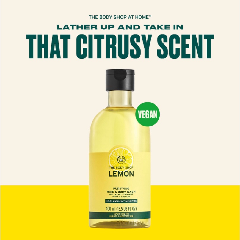 The Body shop Lemon Purifying Hair & Wash 2in1 400ml This Bottle Can