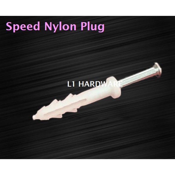 Speed Anchor Nylon Wall Plug With Screw Nail WallPlug / Plak Perabot ...
