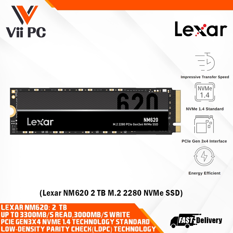 Lexar Nm620 256gb 512gb 1tb 2tb Ssd M 2 Nvme V1 4 Up To 3300mb S Read Internal Ssd