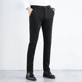 Size 28-40 Men's Formal Pants Office Slim Fit Black Long Trousers