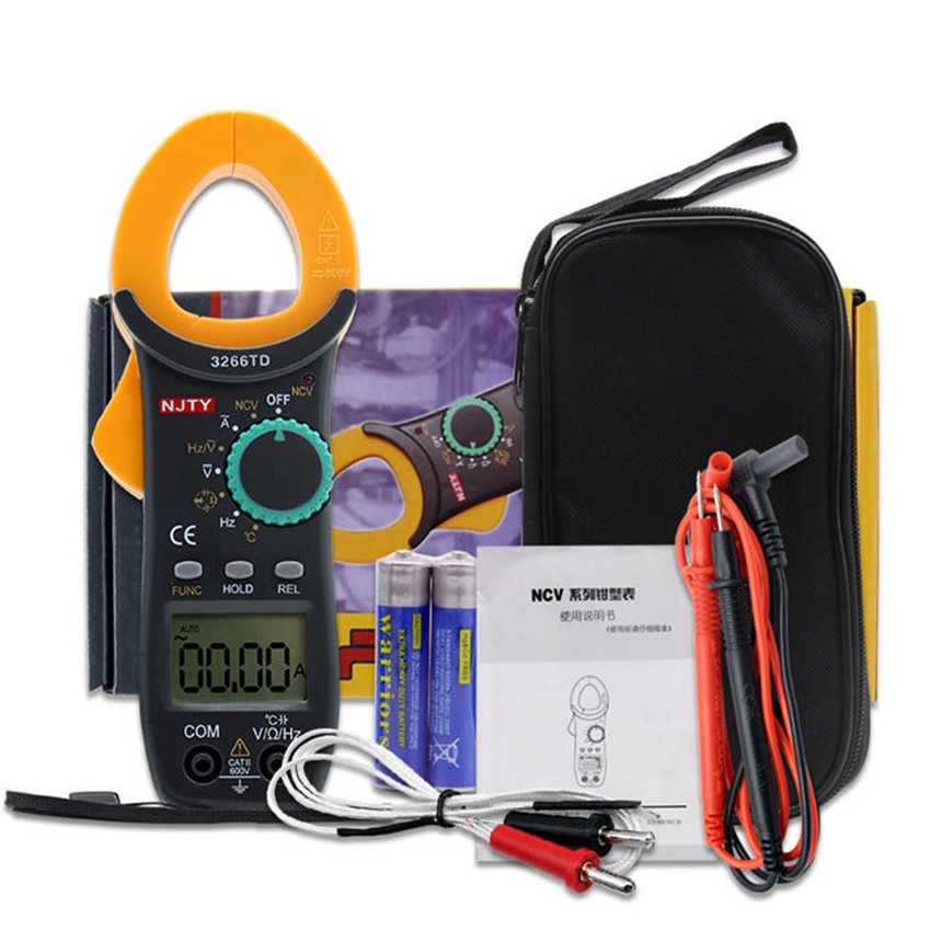 NJTY 3266TD Digital Clamp Meter 4000 Counts Auto Range Multimeter with