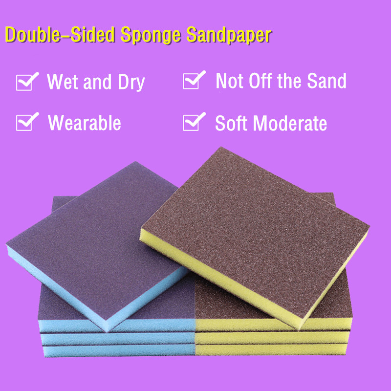 Sanding Block Sponge Grit Polishing Sandpaper Double-sided Woodworking Furniture Sand Block