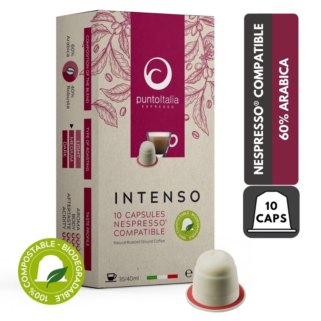 Café capsules Nespresso® compostables INTENSO