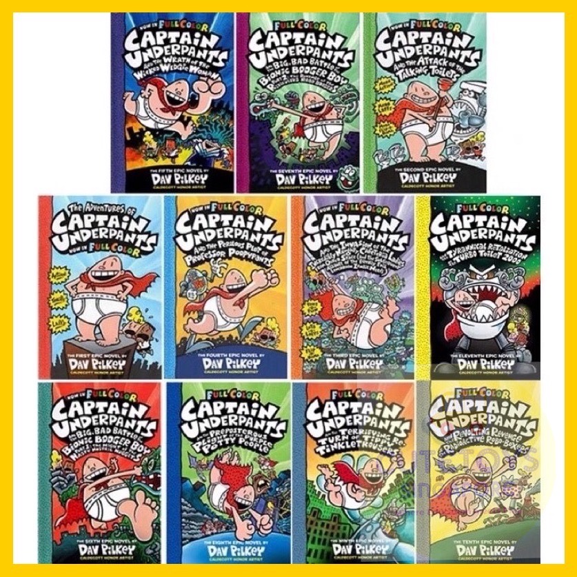 [SG] LATEST Captain Underpants Book Set in Full Color (12 Books Latest