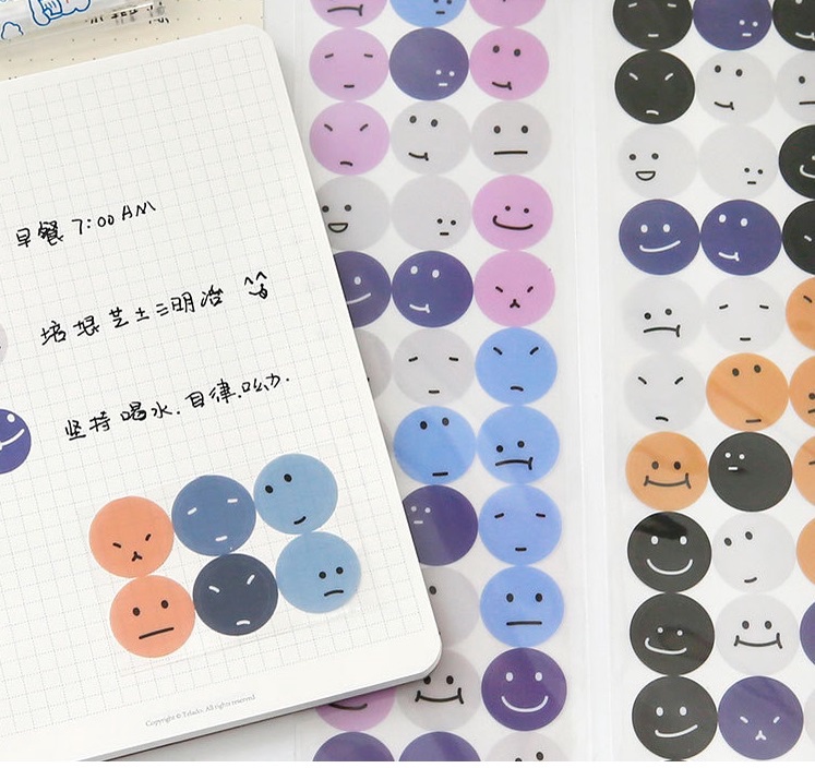 Qile-Physical Store Tirado Emoji Stickers Round Face Bobo Cute ...