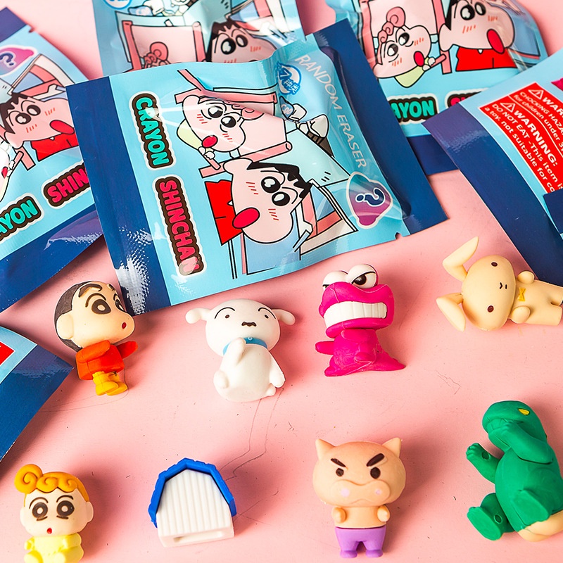 Crayon Shin-Chan Style Dinosaur Cute Shape Fun Eraser Glue Blind Bag ...
