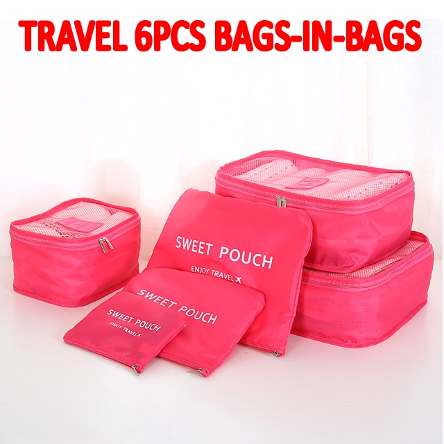 TST010 Travel Clothes Organizer Storage bags Laundry Pouch 6 pieces set