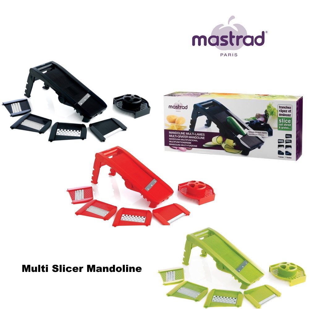 Mastrad Mandoline, Stainless Steel, Red