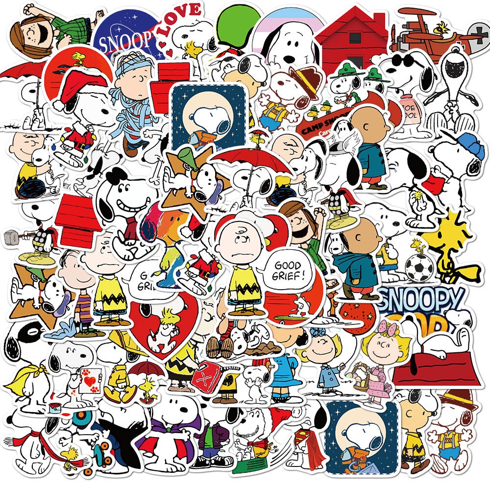 50 pcs Cute Snoopy Peanuts Comic Cartoon Waterproof Stickers