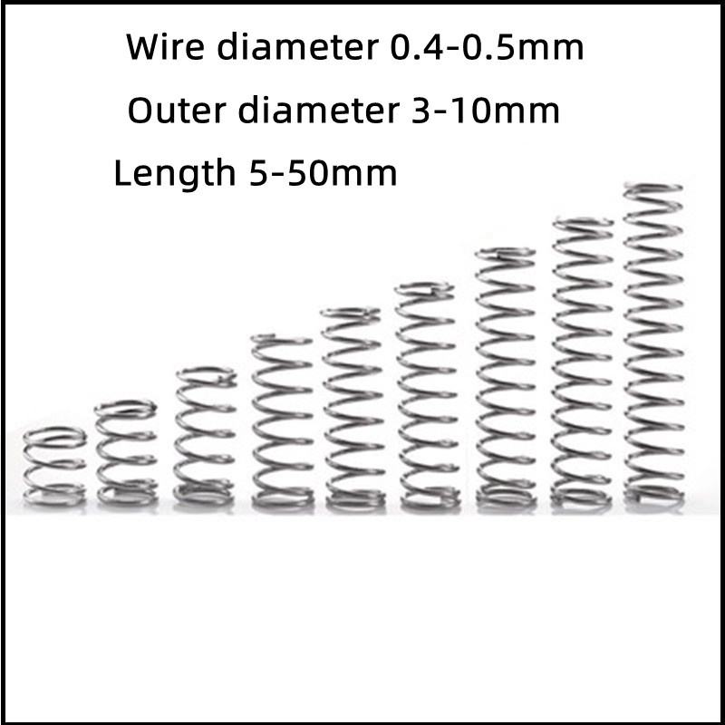 Compression spring SUS304 d0.5mm OD7-10mm length 5-50mm pressure spring ...