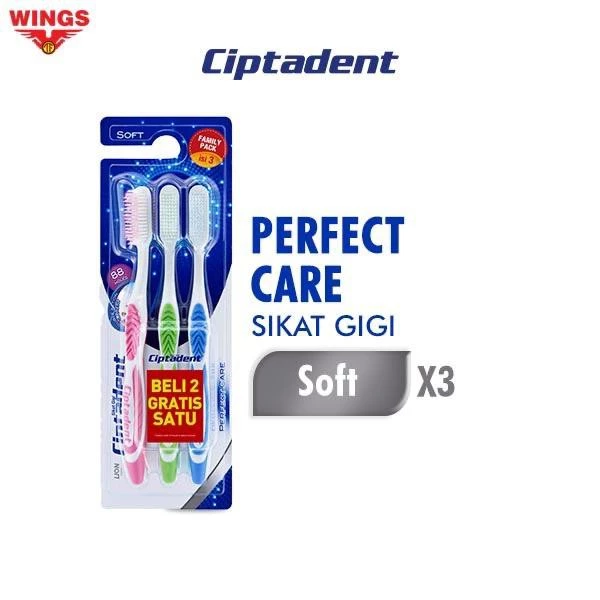 Ciptadent Sikat Gigi Perfect Care Soft Kotak Isi 3 Pcs - Gambar 2