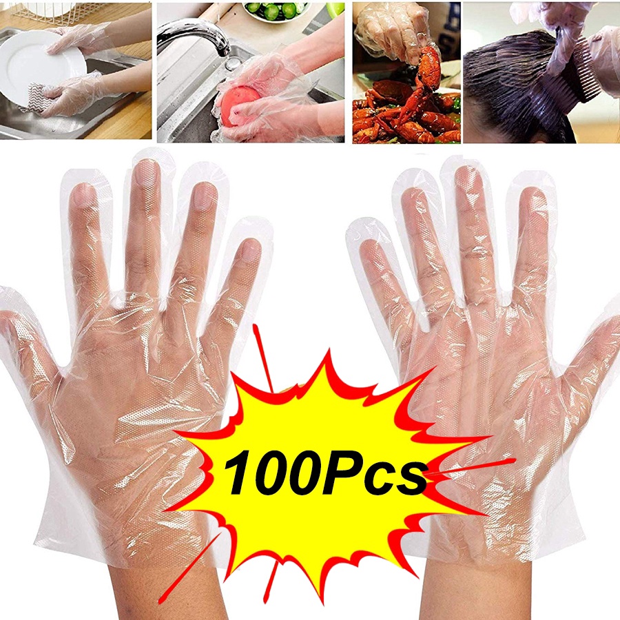 Ready Stock Pcs Disposable Plastic Gloves Disposable Gloves Food Prep Plastic Food Safe