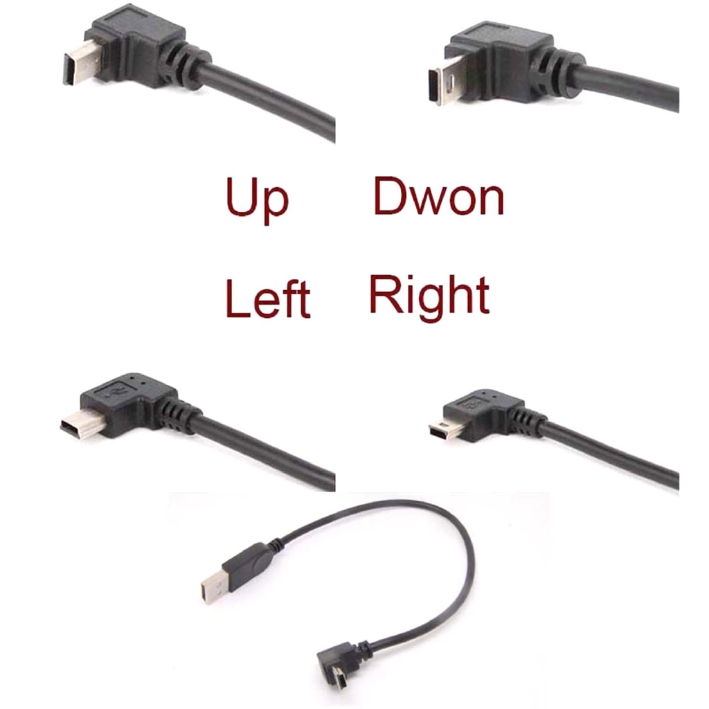 90 Degree Angle USB Type A Male To Mini Usb Type B 5Pin Male Cable