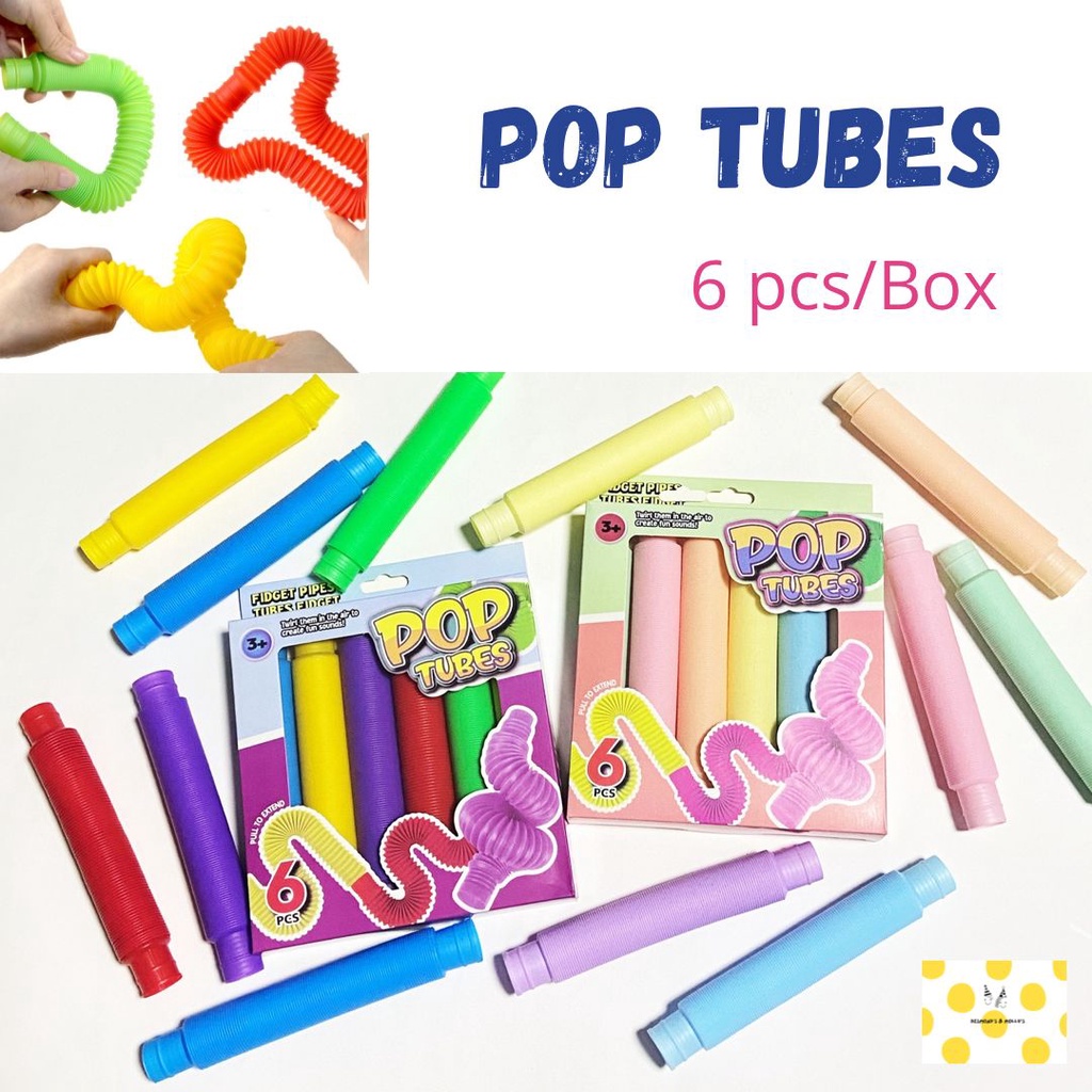 Pop Tube Fidget Pipes Kids Stretch Bend Sensory Toy pop tubes 6 pcs